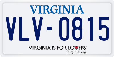 VA license plate VLV0815