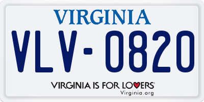 VA license plate VLV0820
