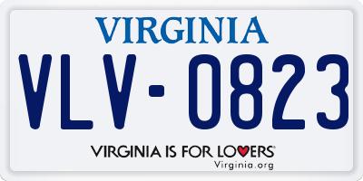 VA license plate VLV0823