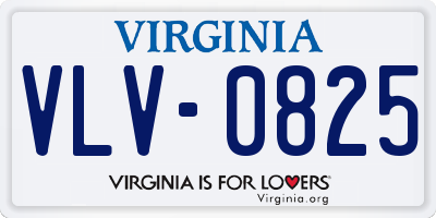 VA license plate VLV0825