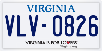 VA license plate VLV0826