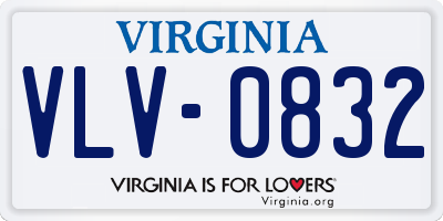 VA license plate VLV0832