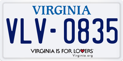 VA license plate VLV0835