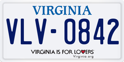 VA license plate VLV0842