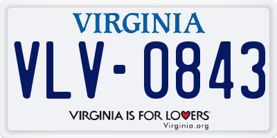 VA license plate VLV0843