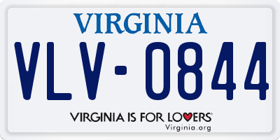 VA license plate VLV0844