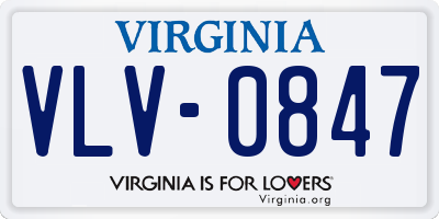 VA license plate VLV0847