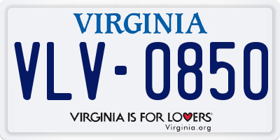 VA license plate VLV0850