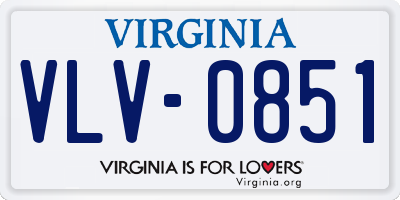 VA license plate VLV0851