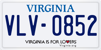 VA license plate VLV0852