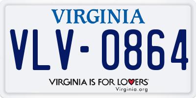 VA license plate VLV0864