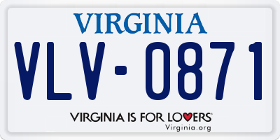 VA license plate VLV0871