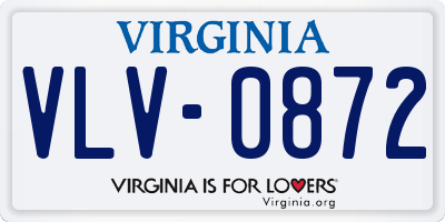 VA license plate VLV0872