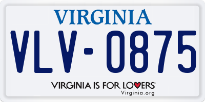 VA license plate VLV0875