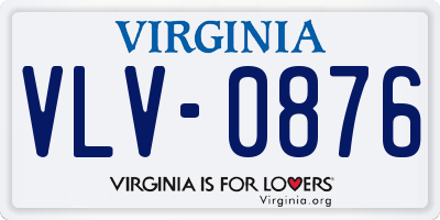 VA license plate VLV0876