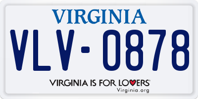 VA license plate VLV0878