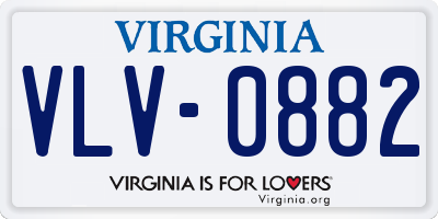 VA license plate VLV0882
