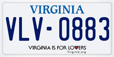 VA license plate VLV0883