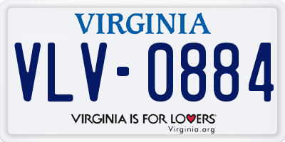VA license plate VLV0884