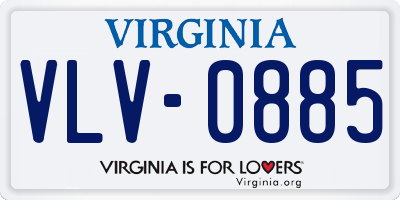 VA license plate VLV0885