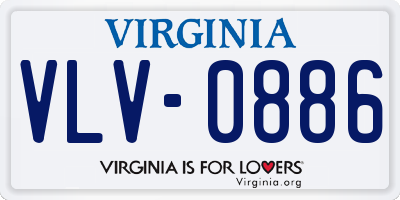VA license plate VLV0886