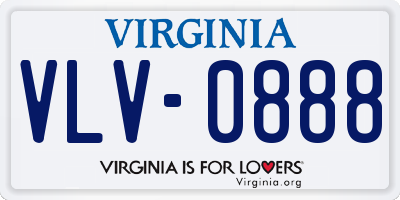 VA license plate VLV0888