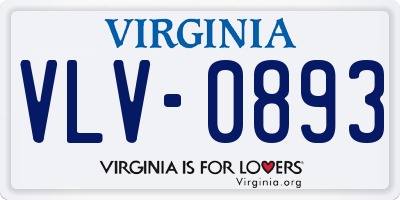 VA license plate VLV0893