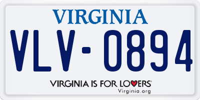 VA license plate VLV0894