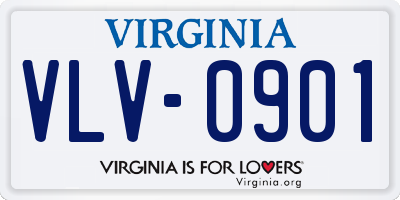 VA license plate VLV0901