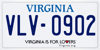 VA license plate VLV0902