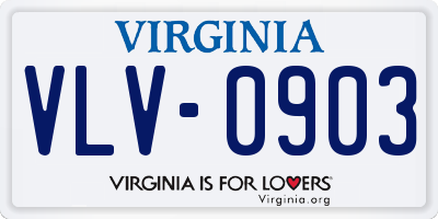 VA license plate VLV0903