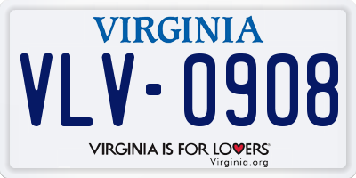 VA license plate VLV0908