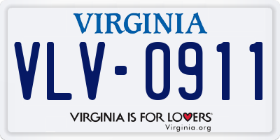 VA license plate VLV0911