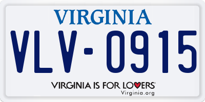 VA license plate VLV0915