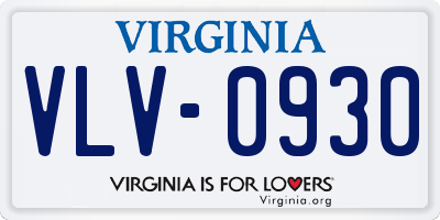 VA license plate VLV0930