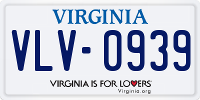 VA license plate VLV0939