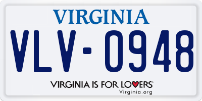 VA license plate VLV0948