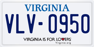 VA license plate VLV0950