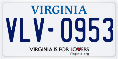 VA license plate VLV0953