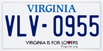 VA license plate VLV0955