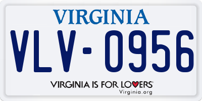 VA license plate VLV0956
