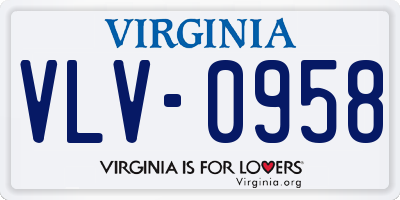 VA license plate VLV0958