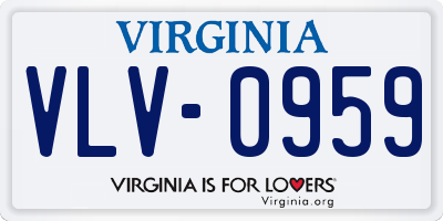 VA license plate VLV0959