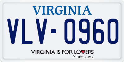 VA license plate VLV0960