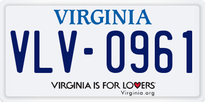 VA license plate VLV0961