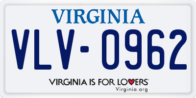 VA license plate VLV0962