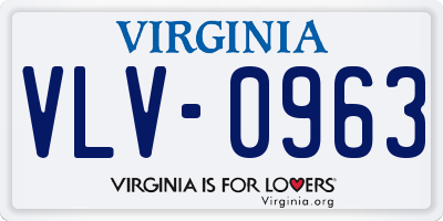 VA license plate VLV0963