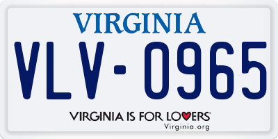 VA license plate VLV0965