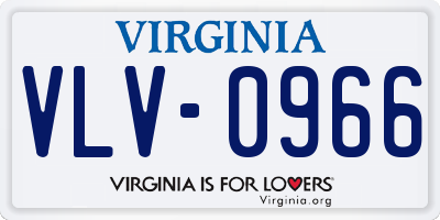 VA license plate VLV0966