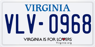 VA license plate VLV0968